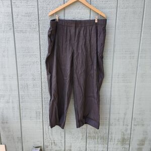 J. Jill Cropped Elastic Waist Pants in Dark Brown